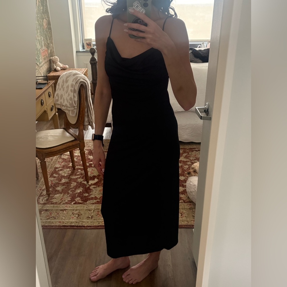 Zara Spaghetti Strap Black Dress
